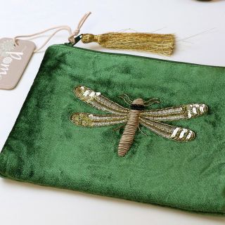 Green Velvet, Dragonfly Purse by Peace of Mind